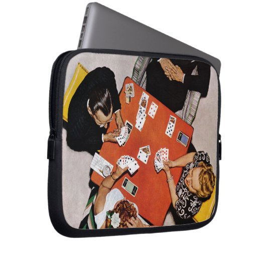 Bridge Game von Norman Rockwell Laptopschutzhülle (Vorne Rechts)