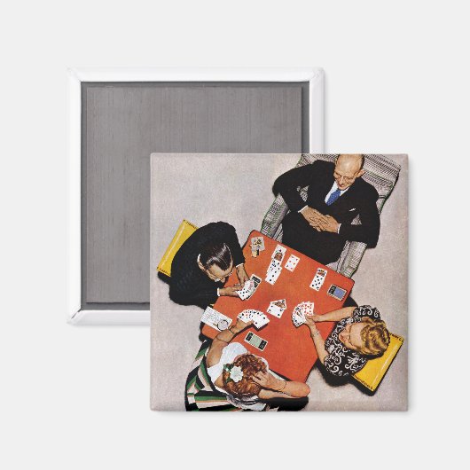 Bridge Game von Norman Rockwell Magnet (Vorderseite/Rückseite)