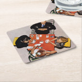 Bridge Game von Norman Rockwell Rechteckiger Pappuntersetzer (angewinkelt)