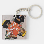 Bridge Game von Norman Rockwell Schlüsselanhänger (Rückseite)