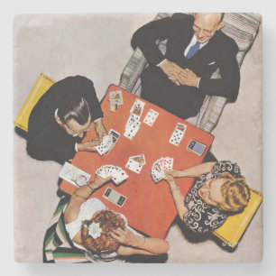 Bridge Game von Norman Rockwell Steinuntersetzer