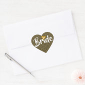 Bridge Gold Date Heart Glitzer Personalisiert Herz-Aufkleber (Umschlag)