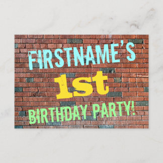 Bridge Graffiti Inspiriert 1. Geburtstag + Name Einladung