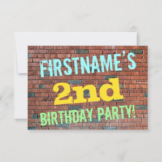 Bridge Graffiti Inspiriert 2. Geburtstag + Name Einladung (Vorderseite)