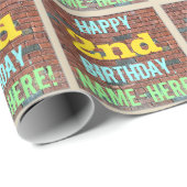 Bridge Graffiti Inspiriert 2. Geburtstag + Name Geschenkpapier (Rolleneckpunkt)