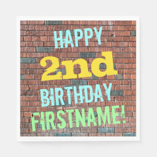 Bridge Graffiti Inspiriert 2. Geburtstag + Name Serviette