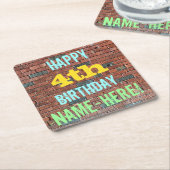 Bridge Graffiti Inspiriert 4. Geburtstag + Name Rechteckiger Pappuntersetzer (angewinkelt)