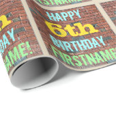 Bridge Graffiti Inspiriert 6. Geburtstag + Name Geschenkpapier (Rolleneckpunkt)