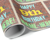 Bridge Graffiti Inspiriert 9. Geburtstag + Name Geschenkpapier (Rolleneckpunkt)