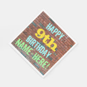 Bridge Graffiti Inspiriert 9. Geburtstag + Name Serviette (Ecke)