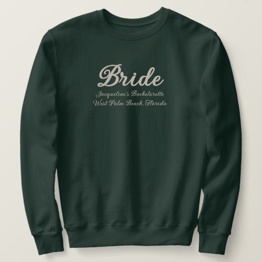 Bridge Green und Beige Junggeselinnen-Abschied Mat Sweatshirt (Design vorne)