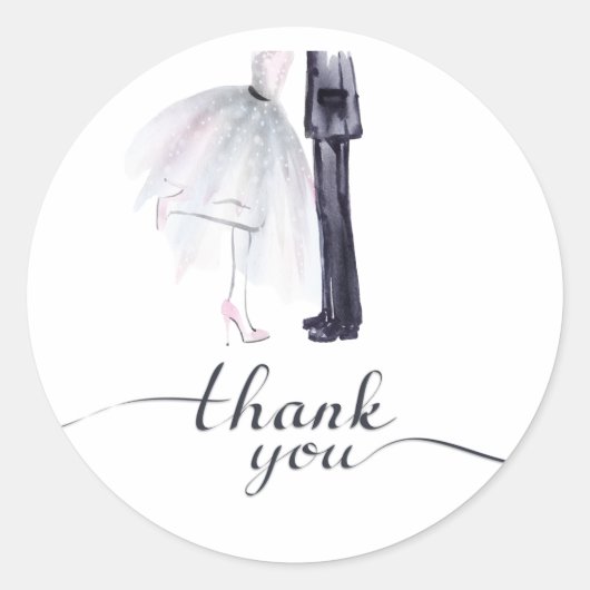 Bridge & Groom Dance "Danke"-Aufkleber Runder Aufkleber (Vorderseite)