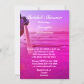 Bridge & Groom Lila Sunset Beach Brautparty Einladung (Vorderseite)