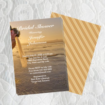 Bridge & Groom on Sunset Beach Brautparty Card