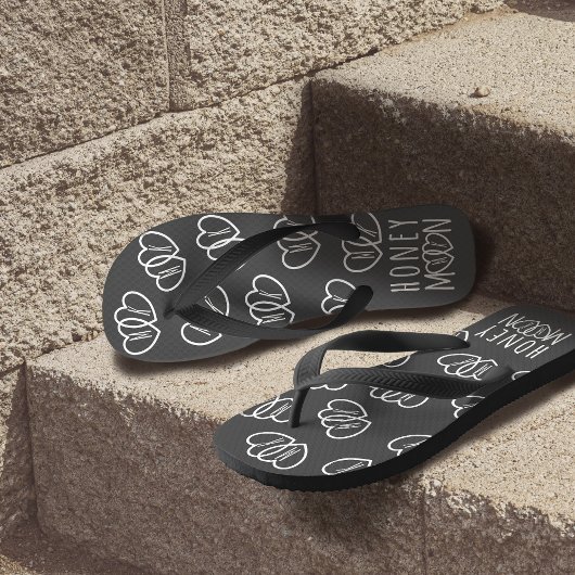 Bridge Heart Monogram Flitterwochen Flip Flops Badesandalen