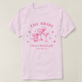 Bridge Hot Pink Cocktail Bachelorette T-Shirt (Design vorne)