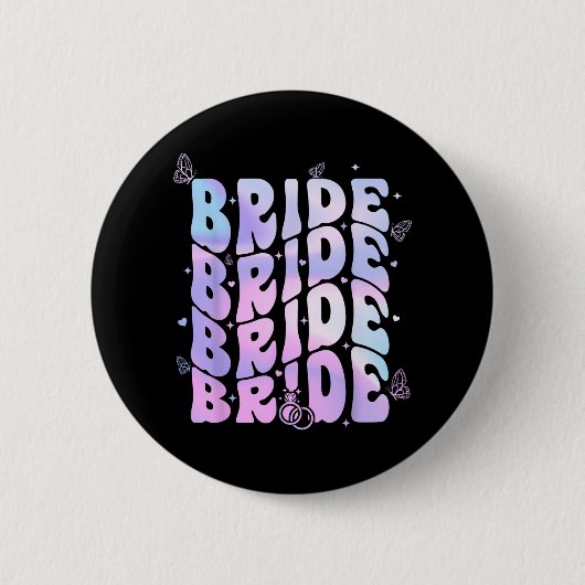 Bridge I Do Crew Retro Groovy Junggeselinnen-Absch Button (Vorderseite)