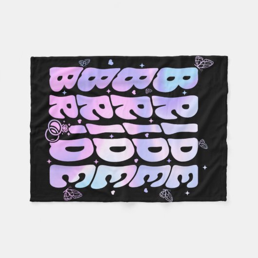Bridge I Do Crew Retro Groovy Junggeselinnen-Absch Fleecedecke (Vorderseite (Horizontal))