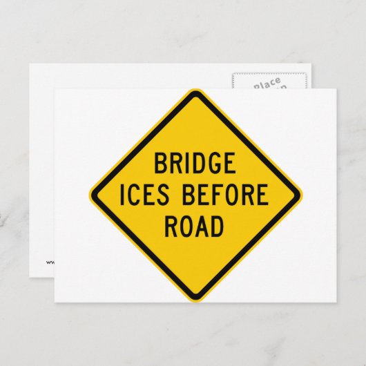 Bridge Ice Warning Highway Postkarte (Vorne/Hinten)