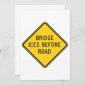 Bridge Ices vor der Einladung zur Straßensignatur (Vorne/Hinten)