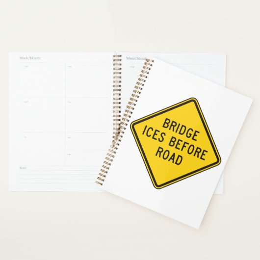 Bridge Ices vor Road Sign Winter Sicherheit Planer (Anzeige)