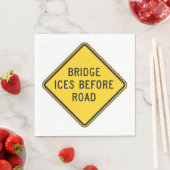 Bridge Ices vor Road Sign Winter Sicherheit Serviette (Beispiel)