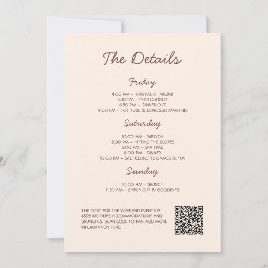 Bridge in a Tini Bit Espresso Martini Bachelorette Einladung (Rückseite)