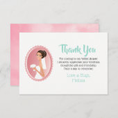 Bridge in a Veil mit Bouquet Brautparty Danke Einladung (Vorne/Hinten)