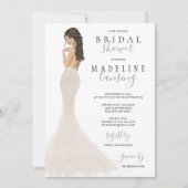 Bridge in Champagne Lace Gown Brautparty Einladung (Vorderseite)