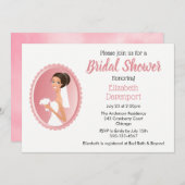 Bridge in einem Veil Holding Blume Brautparty Einladung (Vorne/Hinten)