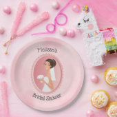 Bridge in einem Veil Holding Blume Brautparty Pappteller (Party)