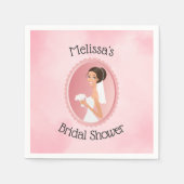 Bridge in einem Veil Holding Blume Brautparty Serviette (Vorderseite)