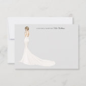 Bridge in Gown Brautparty Danke Karte (Vorderseite)