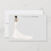 Bridge in Gown Brautparty Danke Karte (Vorderseite)