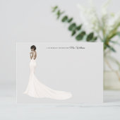 Bridge in Gown Brautparty Danke Karte (Stehend Vorderseite)