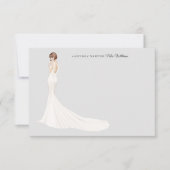Bridge in Gown Brautparty Danke Karte (Vorderseite)