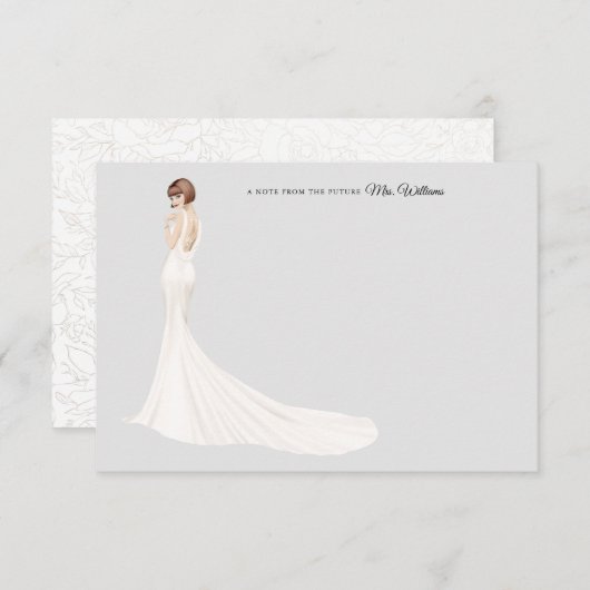 Bridge in Gown Brautparty Danke Karte (Vorne/Hinten)