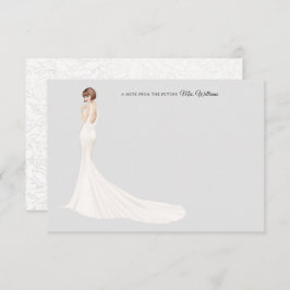 Bridge in Gown Brautparty Danke Karte