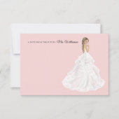 Bridge in Gown Brautparty Danke Karte (Vorderseite)