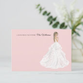 Bridge in Gown Brautparty Danke Karte (Stehend Vorderseite)