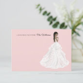 Bridge in Gown Brautparty Danke Karte (Stehend Vorderseite)