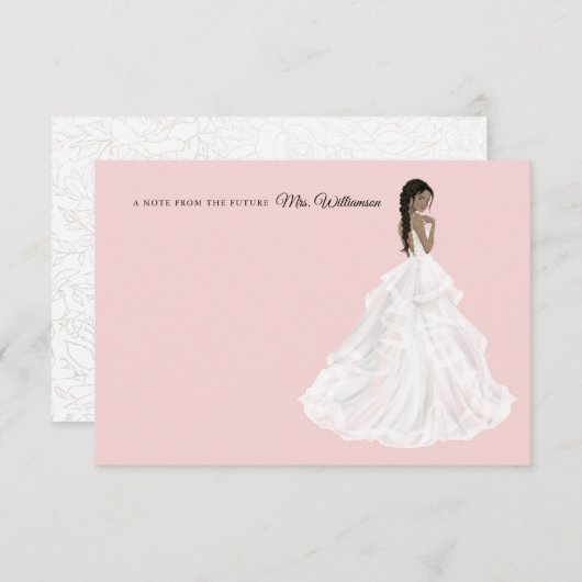 Bridge in Gown Brautparty Danke Karte (Vorne/Hinten)