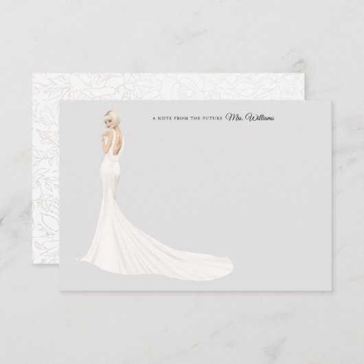 Bridge in Gown Brautparty Danke Karte (Vorne/Hinten)