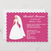 Bridge in Gown Bridal Dark Pink Brautparty Einladung (Vorderseite)