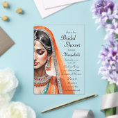 Bridge in Lehenga Choli Ethnisches indisches Braut Acryleinladungen (In Situ (Hochzeit))