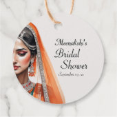 Bridge in Lehenga Choli Ethnisches indisches Braut Geschenkanhänger (Rückseite)