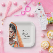 Bridge in Lehenga Choli Ethnisches indisches Braut Pappteller (Party)