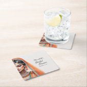 Bridge in Lehenga Choli Ethnisches indisches Braut Rechteckiger Pappuntersetzer (Vor Ort)