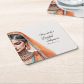 Bridge in Lehenga Choli Ethnisches indisches Braut Rechteckiger Pappuntersetzer (angewinkelt)