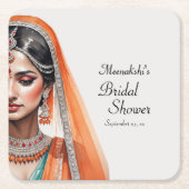 Bridge in Lehenga Choli Ethnisches indisches Braut Rechteckiger Pappuntersetzer (Vorderseite)